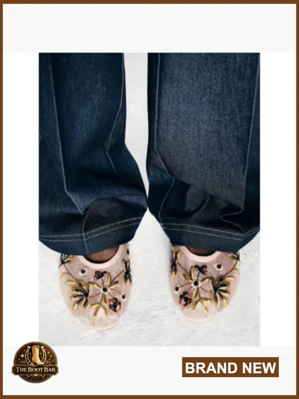 Embroidered Floral Mesh Ballet Flats Round Toe Mary Jane Women's Shoes